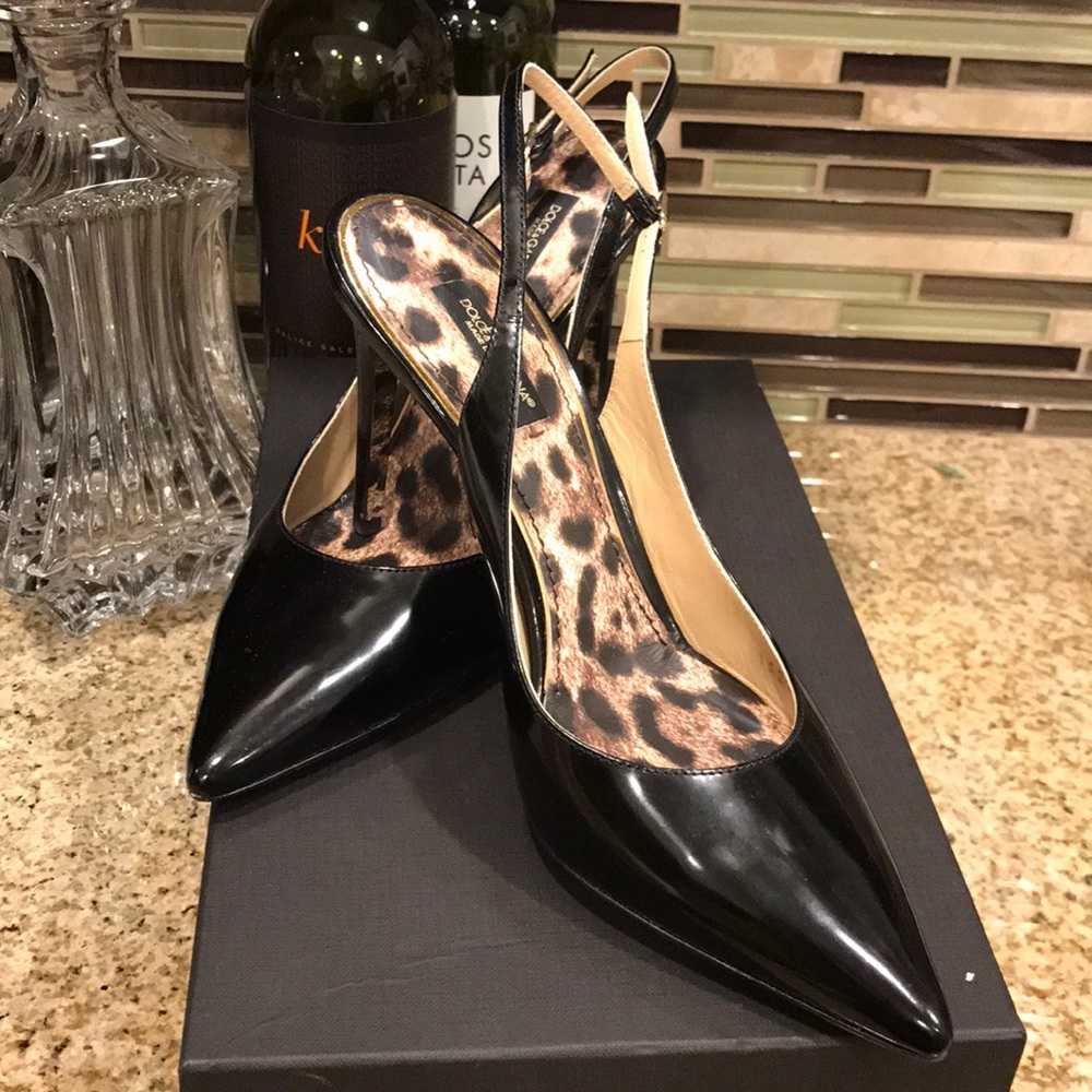 Dolce and Gabbana Patent leather slingbacks